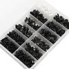 350 Clips Car Body Plastic Push Pin Rivet Trim Moulding Kit 12 Model Black Rivet