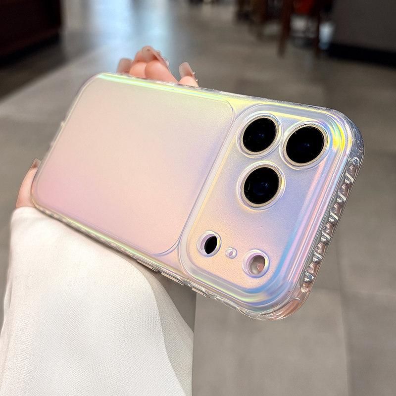 Laser Gradient Colorful Aurora Case for For Iphone 1 16 17 Pro Max 17Pro With Camera Control Button Matte Skin Feel Cover