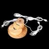 Smart Home Wood Light Base USB Wooden LED Light Rotating Display Stand Home Use