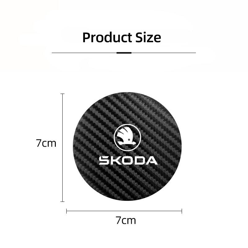 CGB1 2Pcs Car Anti-Slip Pad Leather Water Cup Mat Drink Coaster For Skoda Octavia Kodiaq Enyaq iV Kamiq Scala Superb Fabia Rapid Yeti