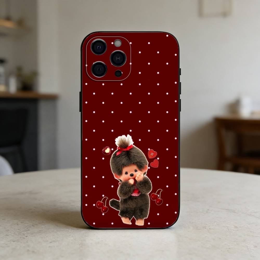 cute monchhichis Phone Case Silicone black Soft For IPhone 17,16,15,14,13,12,11,SE,Plus Pro Max