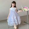 Girls' Summer Floral Lace Princess Dress