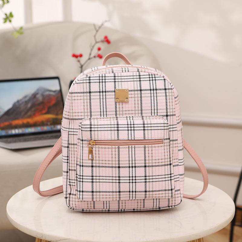 Женский рюкзак лето и осень новый тренд модный рюкзак с клетчатым принтом сумка-тоут цельный