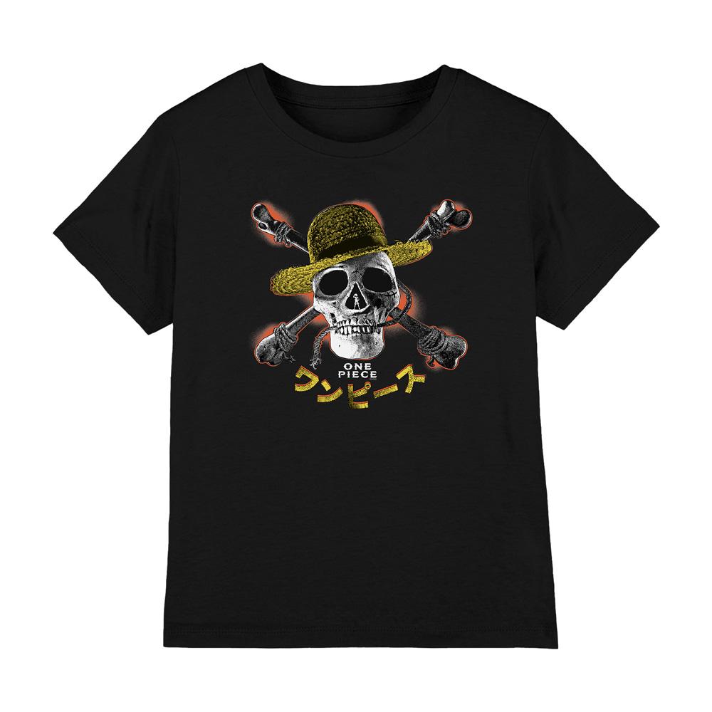 One Piece Childrens/Kids Straw Hat Jolly Roger T-Shirt