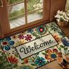 Welcome Doormat Vibrant Floral Pattern Non-Slip Rug for Indoor Outdoor High Traffic Areas Perfect for Valentine'S Day Spring Mat