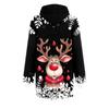 Women's Fashion Loose Casual Pocket Long Sleeve Hoodie Christmas Printed Sweatshirt Top