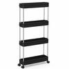 SPACEKEEPER Kitchen Cart, Slim, 13cm Wide, Gap Storage, Storage Rack with Casters, Rolling Rack, Stylish Storage Cart for Condiments, Food, Bottles, a