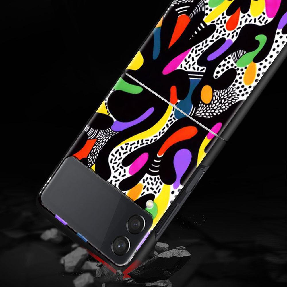 Чехол для телефона Samsung Galaxy Z Flip 3 5G, черный твердый переплет ZFlip 3, роскошные противоударные чехлы-бамперы, модный узор Art Sac