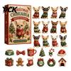 Holiday Countdown Toy Animal Advent Calendar 2026, 2D Christmas Box with Collectable Ornament Acrylic Dog Pendants, Festive Tree Hanging