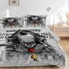 3pcs Clown Horror Movie Poster Duvet Cover Set for Bedroom - Includes 1 Duvet Cover and 2 Pillowcases (Core Not Included) yy251015210