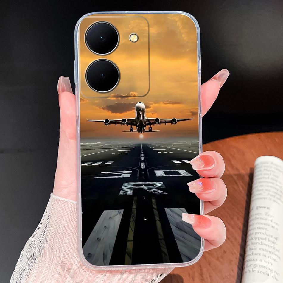 Чехол для телефона Vivo Y100i Y200i Y300i Y500i 5G Винтажный Ангел Мягкий Прозрачный Силикон Высокое Качество Ударопрочный Funda