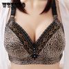 Leopard Print Large Size Thin Non-magnetic Bra Breast-receiving Anti-sagging No Steel Ring Gathering Underwear Ladies Bra