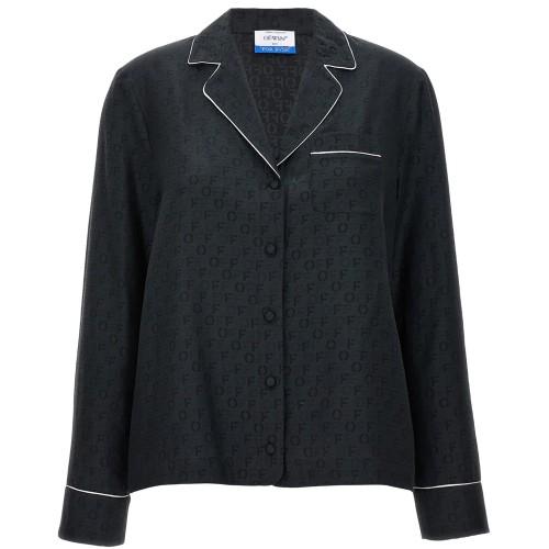Off White Womens/Ladies Logo Lapel Collar Shirt