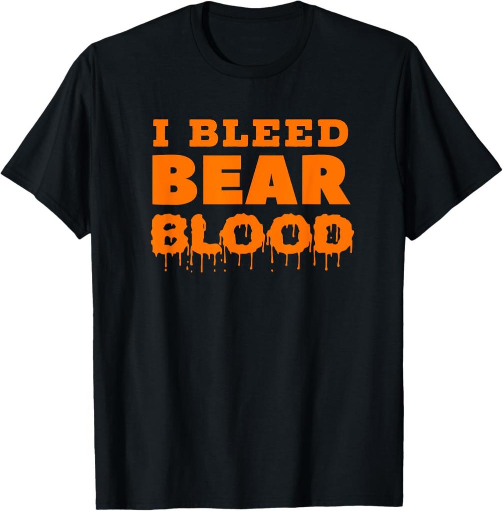 I Bleed Bear Blood Orange and Blue T Shirt