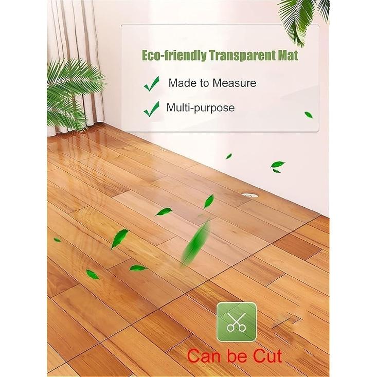 2 3 4 5 6 Футов Прозрачная Напольная Дорожка для Деревянного Пола, Нескользящая Виниловая Защитная Накладка для Ковра Большой Площади для Гостиной, Прихожей, Дома, Режущийся Пластиковый Ковер
