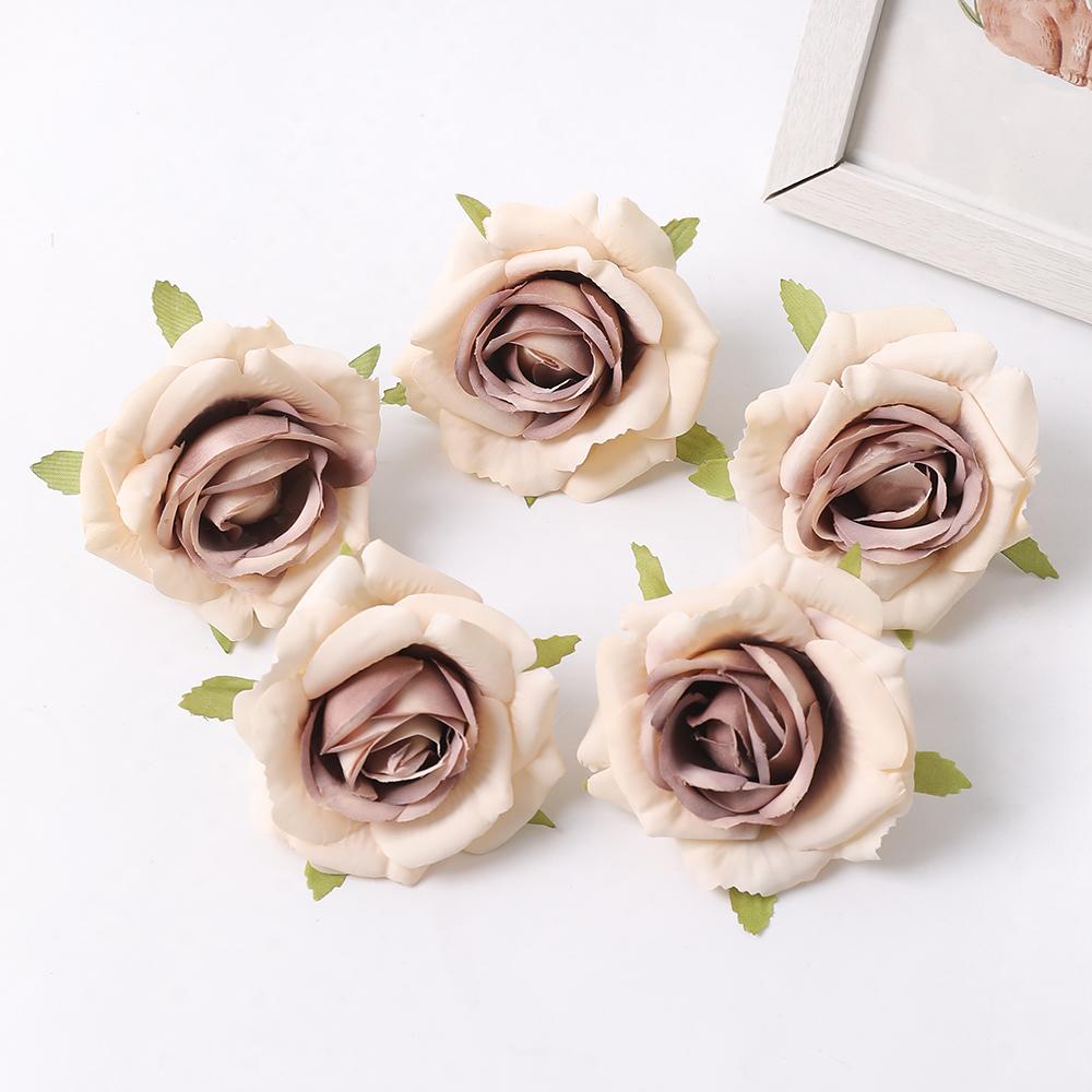 5/10Pcs Rose Artificial Flower Silk Fake Flowers Home Decor Garden Wedding Party Decoration DIY Craft Garland Gift Accessories
