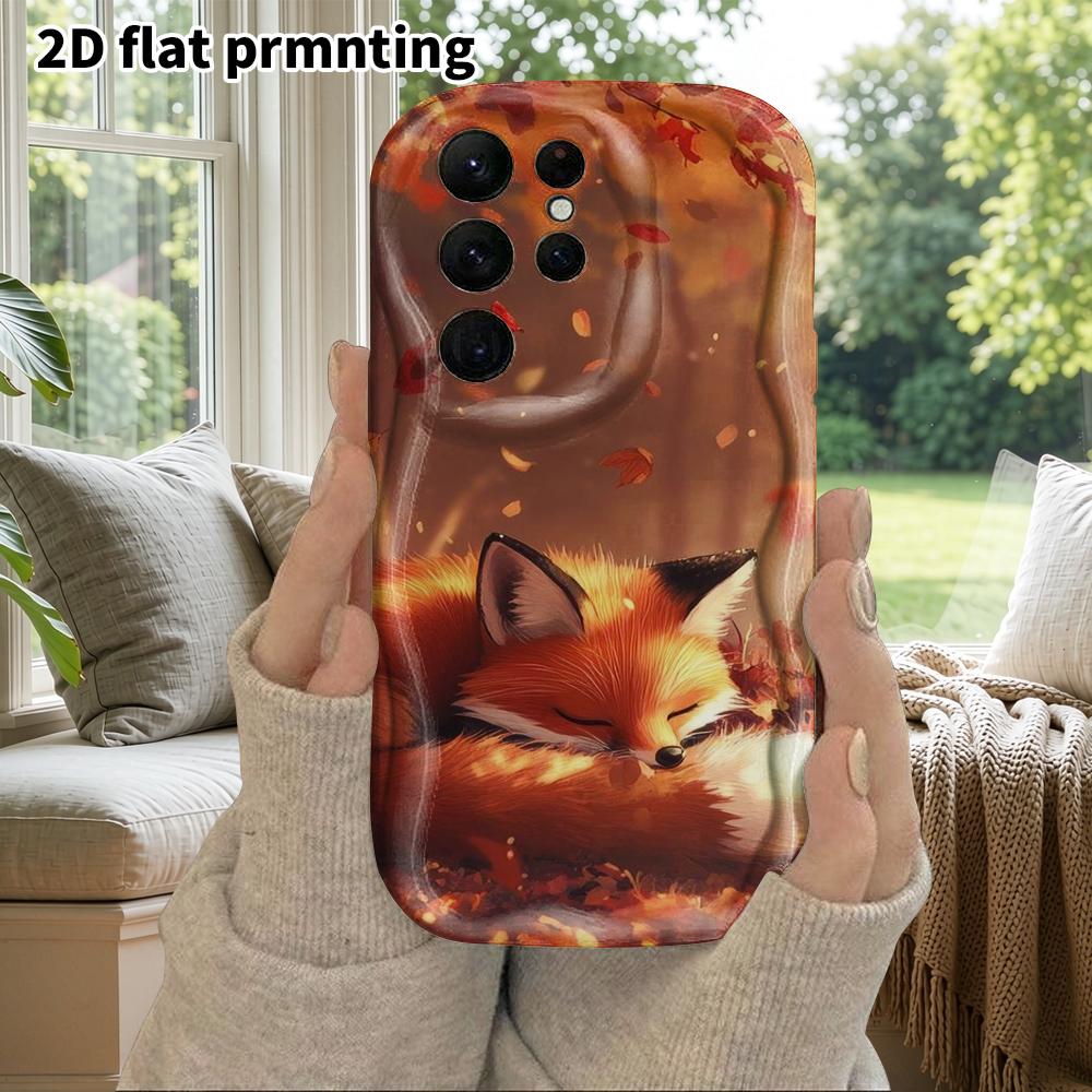 Phone Case: 2D Flat Samsung Galaxy A34 A35 M05 M06 S20 S22 S21 FE Plus 5G Protective Case, Couple Style, Sleeping Fox, Christmas and Halloween Gift