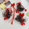 2 шт. Повязка на голову с кисточками Новогодний головной убор Головной убор для ханьфу Красный бант Заколка для волос Детский парик Заколка для волос