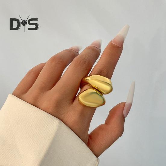 Женское кольцо в стиле хип-хоп, крупное, нестандартное, глянцевое, витое кольцо, каплевидное, сплавное, плиссированное кольцо, модные аксессуары