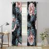Rose Flowers And Leaves Window Curtain For Living Room Bedroom Decoration Curtains Luxury Kitchen Valance Curtains