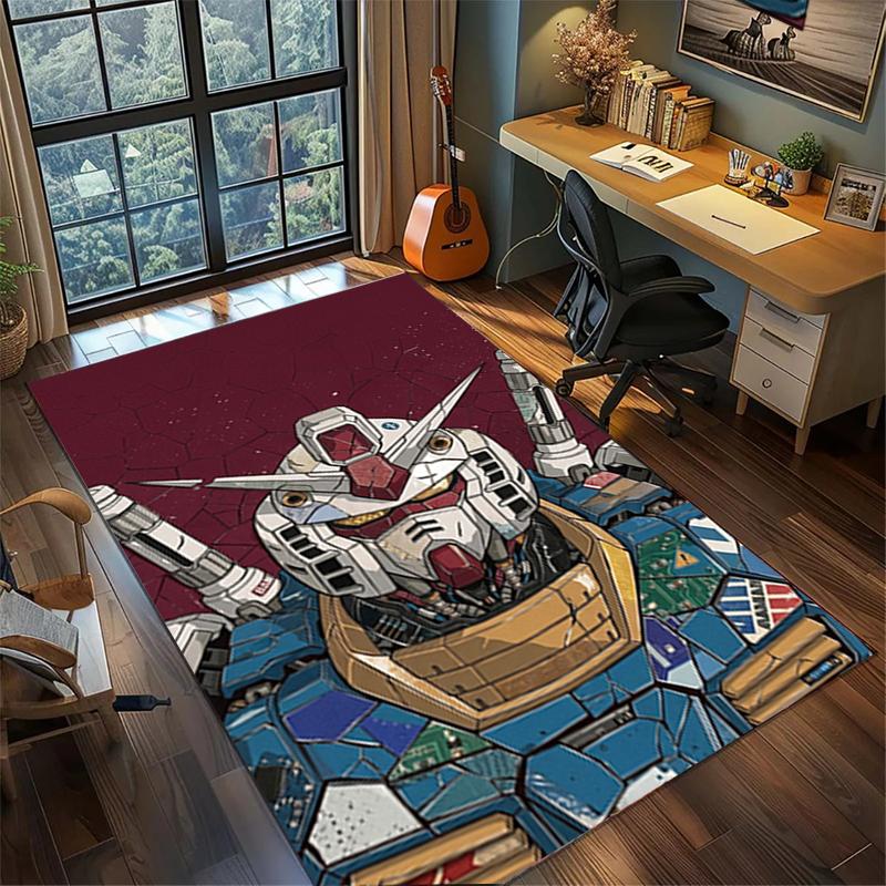 Gundam Area Rug Non Slip Washable Large Carpet Bedroom Gamer Room Decor