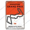 Плакат F1 Racing Circuit, винтажные металлические жестяные знаки, Монако, Испания, США, станция, ретро металлическая доска, гараж, бар, паб, клуб, домашний декор стен