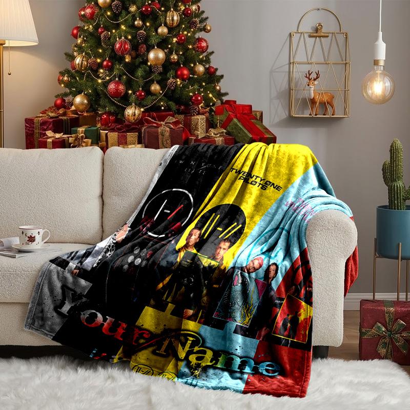 Custom Name Twenty One Pilots Music Evolution Blanket Bedding Blanket for Women Men, Soft Throw Blankets for Couch,Bed, picnic, Christmas gifts
