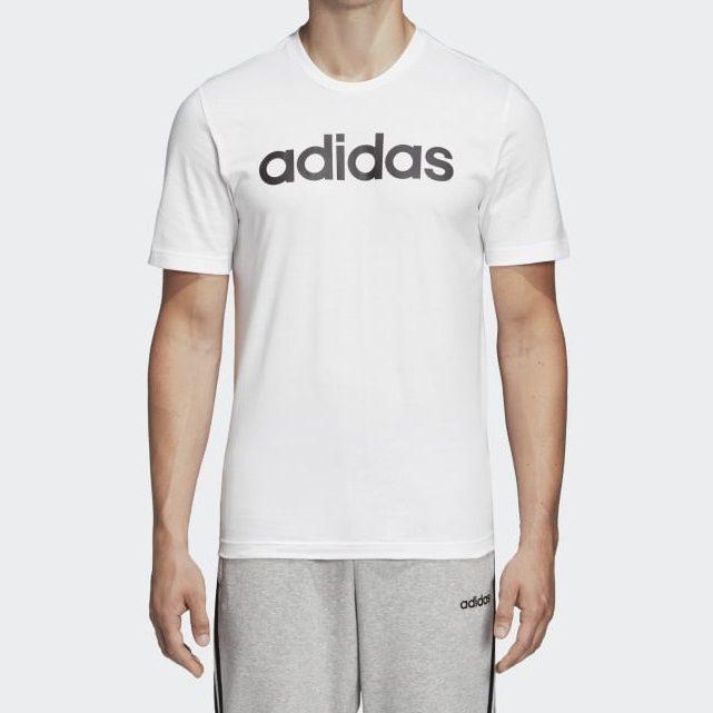 Adidas ESSENTIALS T Shirts Men's White Crew Neck Moderate Straight Fit DQ3056