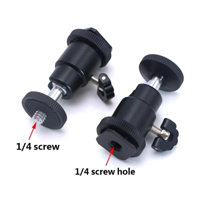 ABS Ball Head Stand for Hot Shoe with 360 Rotation For Most Cameras Tripods LED Video Lights Videography