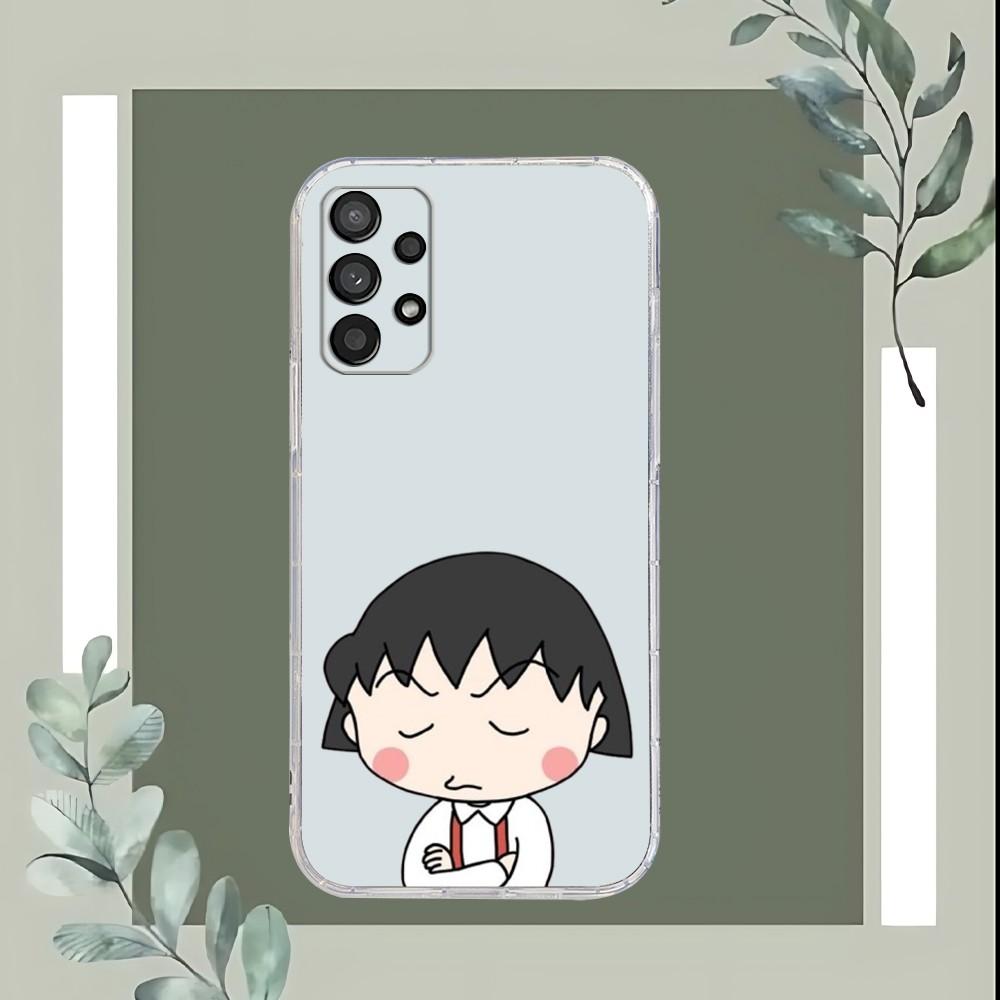 Cartoon Chibi Maruko Chan Phone Case For Samsung Galaxy A52 A12 A51 S21 Edge S22ULTRA S23 S20LITE Plus Ultra Transparent Cover