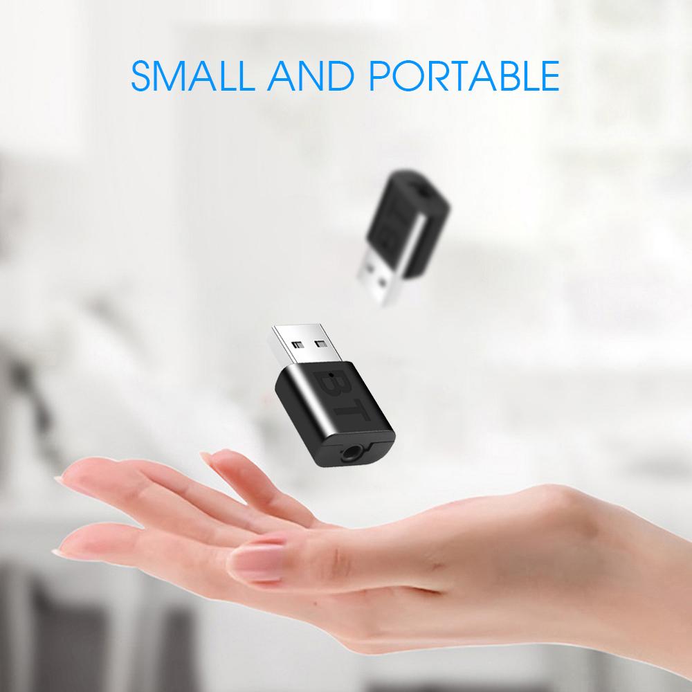 Аудиоприемник Bluetooth 5,0 Mini USB с разъемом 3,5 мм AUX Audio Auto MP3 Music Dongle Адаптер-передатчик для беспроводной клавиатуры FM-радио Динамик