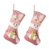 Sophisticated European Pink Sequins Christmas Stocking Festival Pink Christmas Stocking with Spacious Gift Holders