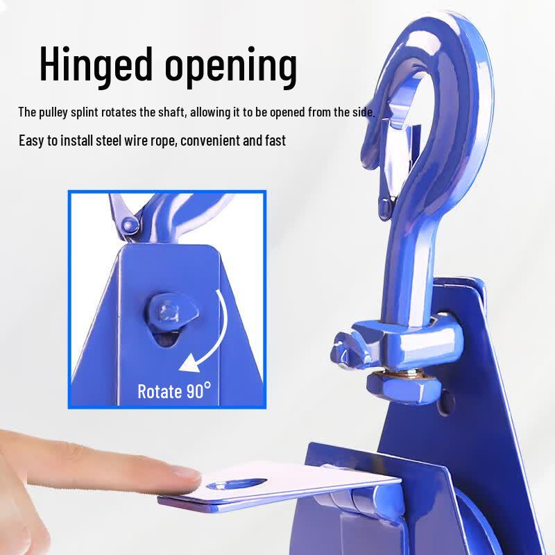 Heavy-Duty Single-Wheel Wire Rope Lifting Pulley with Hook