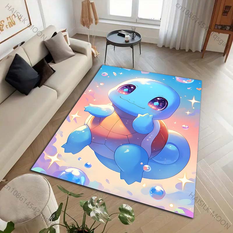 1PC Japanese Pokémon Squirtle Print Carpet for Living Room Bedroom Kid's Room Home Decor Area Rug Sofa Cloakroom Play Mat