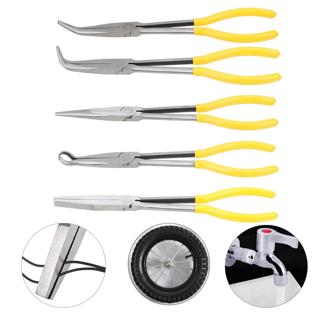 Motorcycle Repair Removal Tools Extra Long Nose Pliers Spanner Clips Straight Bent Tip Mechanic Equipment DIY Auto AccessoriesGood product