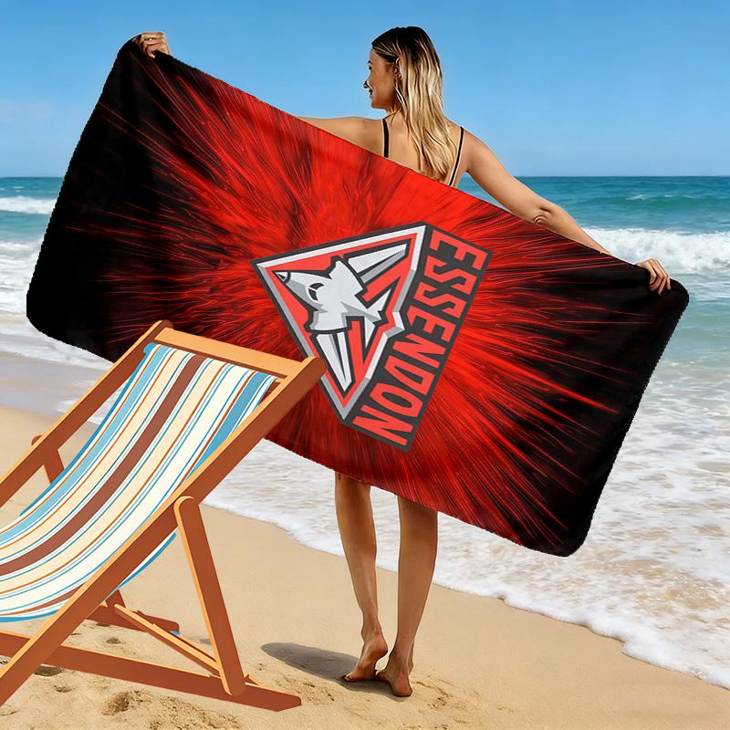 Essendon Football Club Print Beach Towel, Large Soft Quick Dry Towel for Beach Camping Swimming
