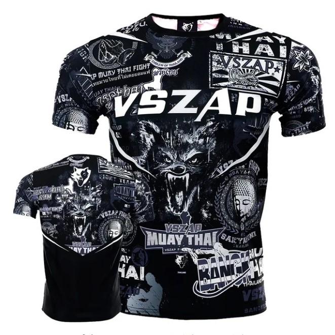 Boxing Muaythai Kickboxing Wrestling MMA UFC Tshirt Men Summer Quick Dry Material Art Short Sleeve Top Casual O-neck Fitness Loose Pullover