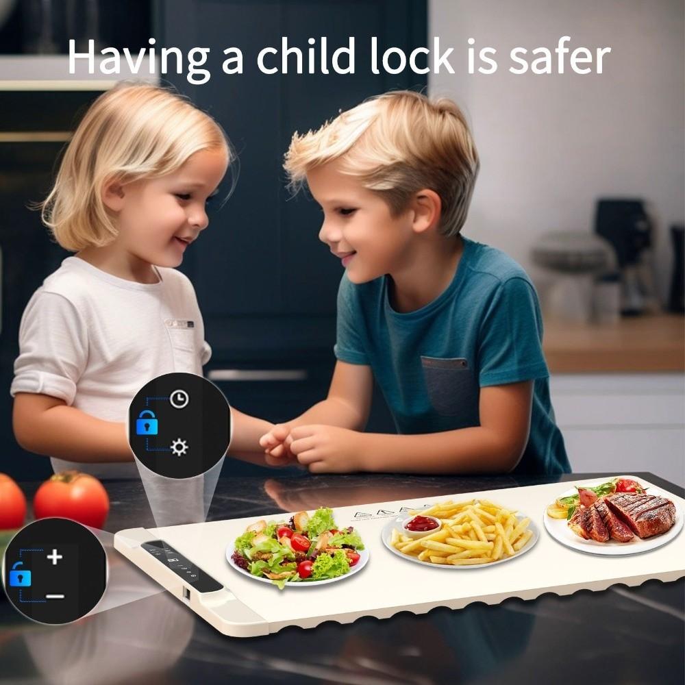 Нескользящий коврик для подогрева пищи с регулируемой температурой, электрический нагревательный поднос, бытовая столовая