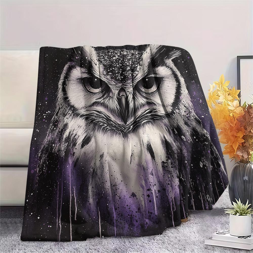 Фланелевое одеяло с принтом сов, Высококачественное, Удобное для всех сезонов, Декор для дома, Тепло и уют