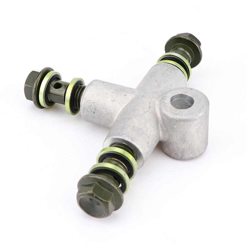 ATV Kart Hydraulic Brake Line Tee Hose Connector 3 Way T Adapter With M10x1.25 Banjo Bolt