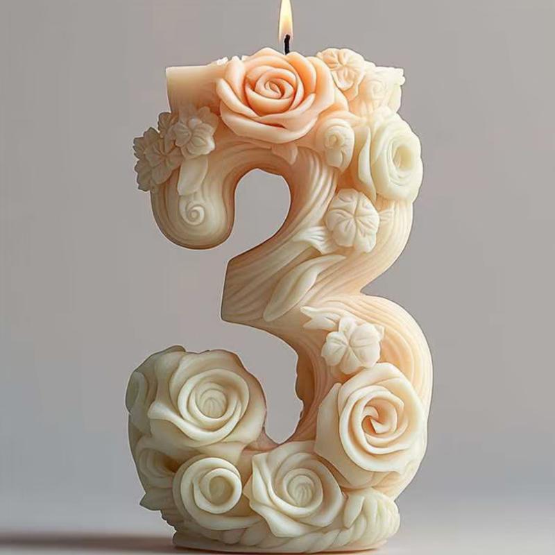 Силиконовая форма для свечей с арабскими цифрами - декор для ароматерапии своими руками, 3D-формы из смолы/гипса для домашнего творчества