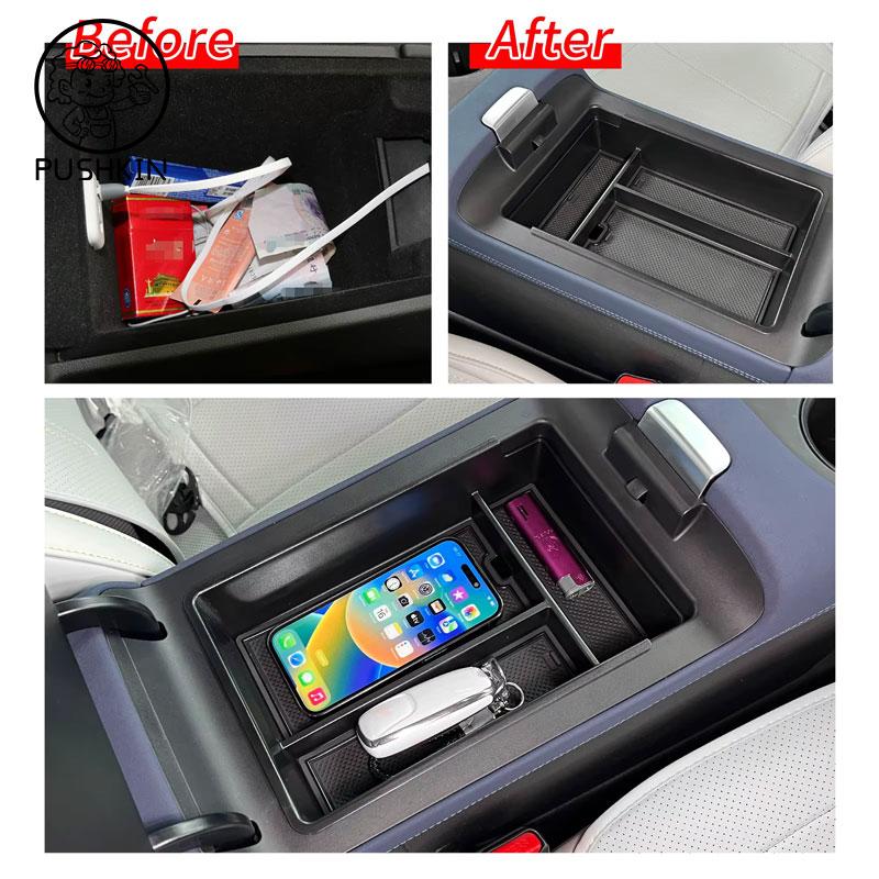 For Xpeng G6 2024 2025 Car Center Console Tray Armrest Storage Box Organizer Interior Accessories Stowing Tidying Black