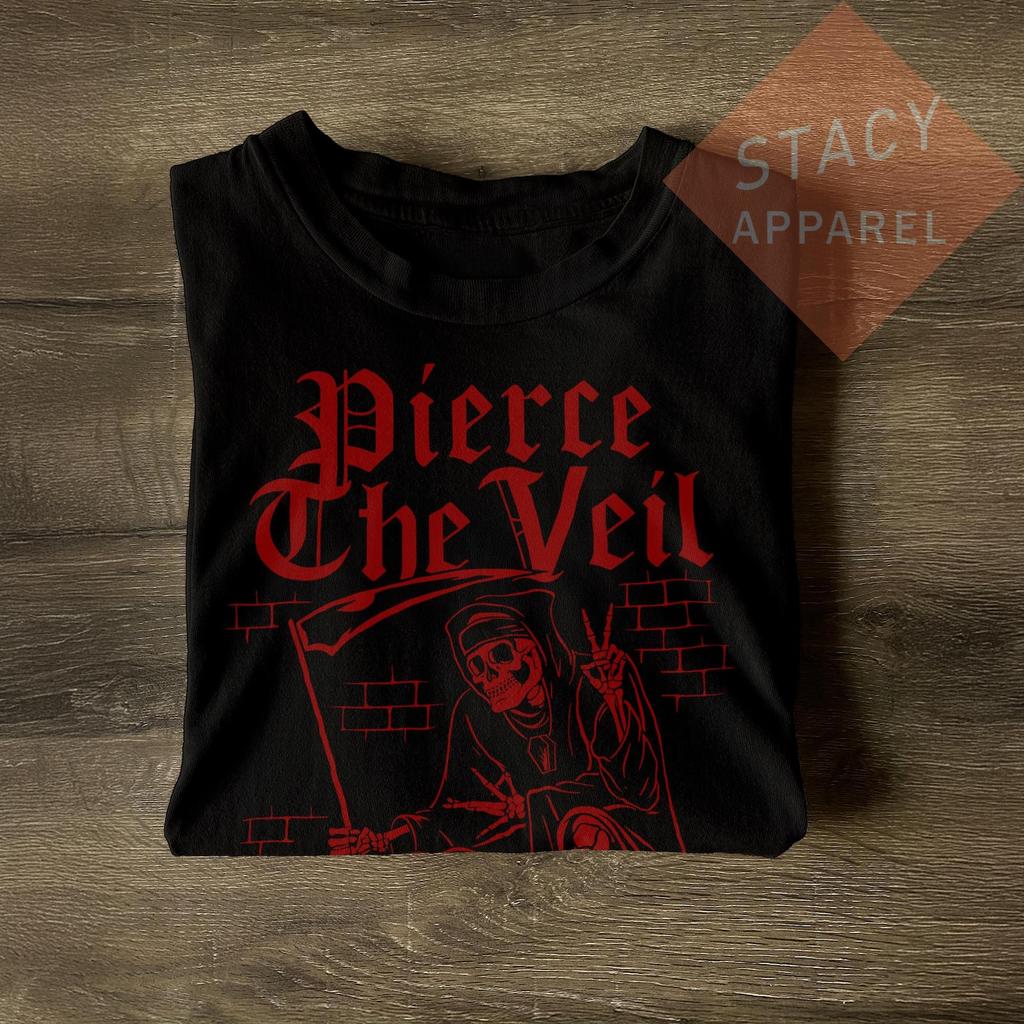 Ограниченная футболка Pierce The Veil для унисекс - Индивидуальная футболка PTV Band из плотного хлопка