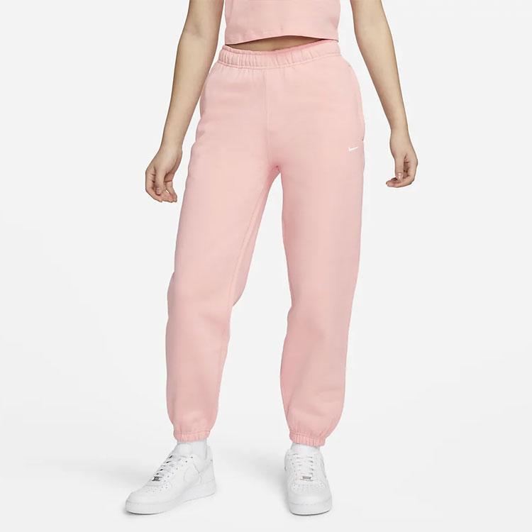 Nike Женские розовые спортивные штаны из флиса с манжетами DA0334-697