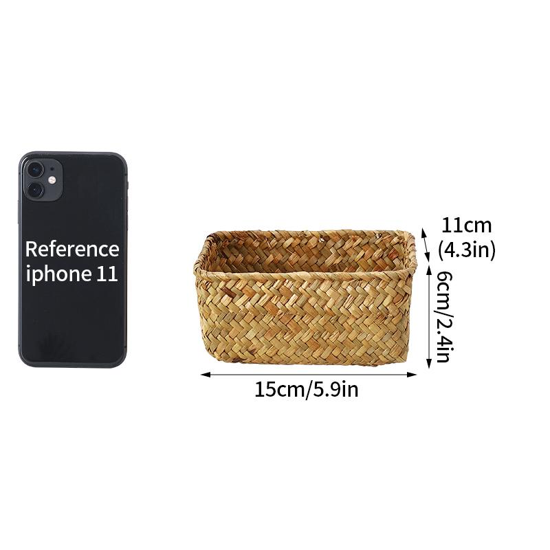 Woven Storage Baskets Organizers Kitchen Sundries Storage Baskets Cosmetics Snack Storage Box Desktop Organizer Container