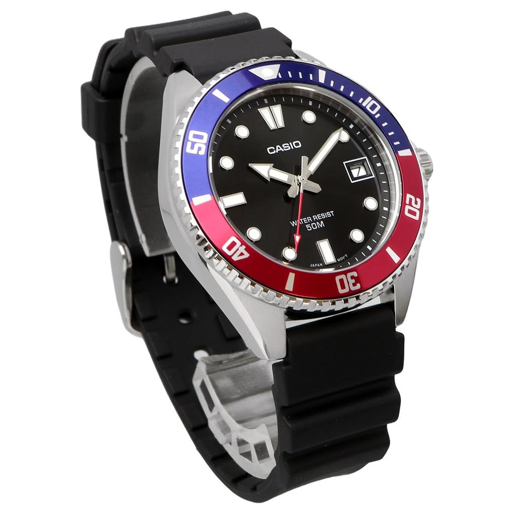 Casio Standard Analog Watch Boys Girls Blue X Red Bezel Urethane Band Overseas Model [Casio] MDV-10-1A2V Women's [Item]