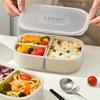Милый пластиковый ланч-бокс со съемным 3-секционным портативным микроволновым герметичным бенто-боксом для детей, студентов, контейнер для еды