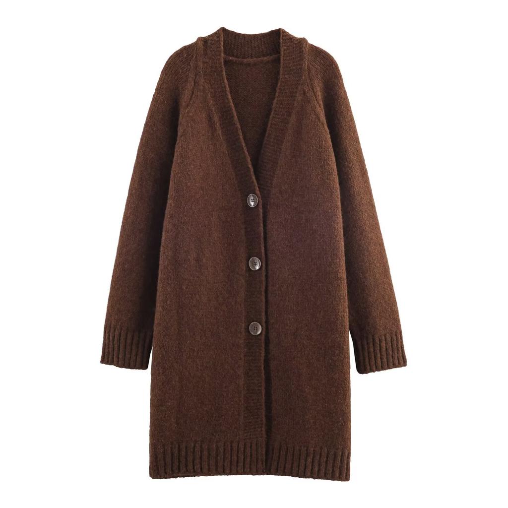 European and American style, new women's clothing, foreign style, fashionable, casual style, shoulder sleeves knitted coat