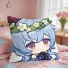Ganyu Cute Genshin Game Cushion Cover Short Plush Pillow Case Room Sofa Cushion Covers Home Decor Funda
