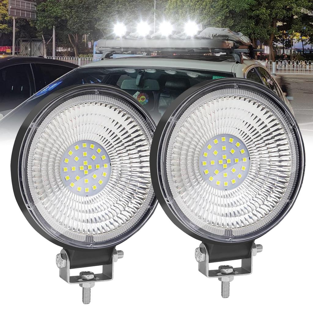 24V LED Work Lights for Motorcycles and Round Exterior Wide IP67 84W Work Lights for Work and High Suitable for Construction and Work Trucks, Lights,